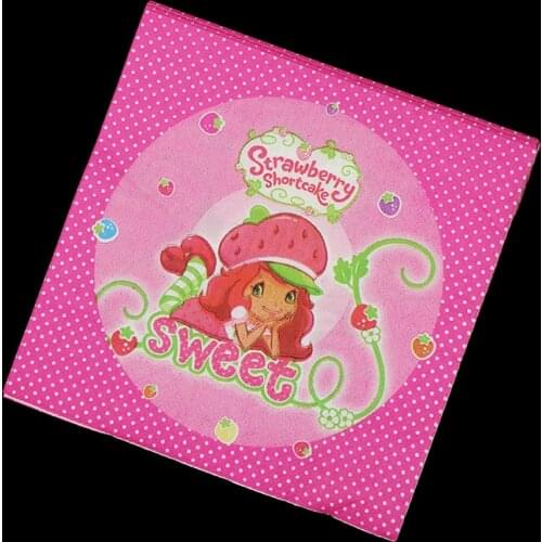 20pcs/pack Strawberry Shortcake disposable napkins Strawberry girl theme birthday party decorations Strawberry Shortcake napkins