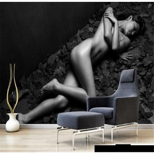3D photo wallpaper Sexy beauty club lounge large mural theme bar KTV background wall bedroom 3D stereo wallpaper mural