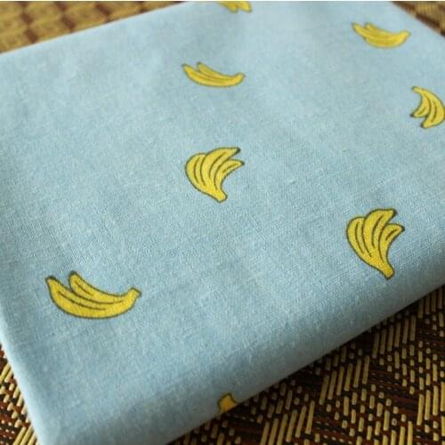 50x150cm Cotton Blue Bananas Fabric Cloth DIY Handmade Sewing Patchwork Sofa Pillow Cover Curtain Tablecloth Kids Doll Bag