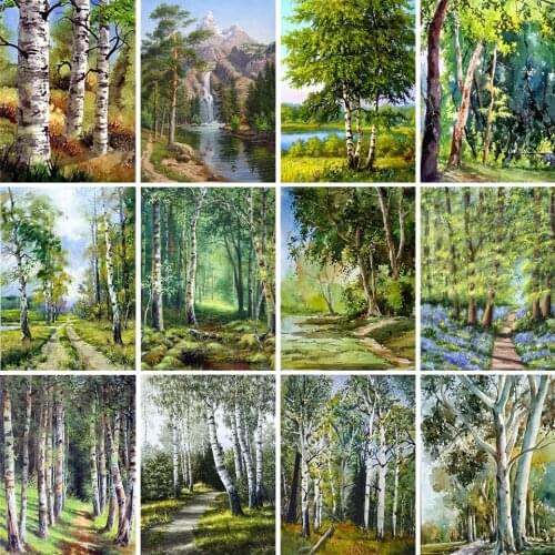 5D DIY Diamond Painting Landscape Cross Stitch Kit Full Diamond Embroidery Rhinestone Picture Inlaid Mosaic Home Decoration Gift