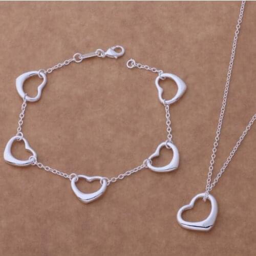 AS068 Hot sterling Jewelry Sets Bracelet 126 + Necklace 245 /acyaiufa ajlajasa silver color