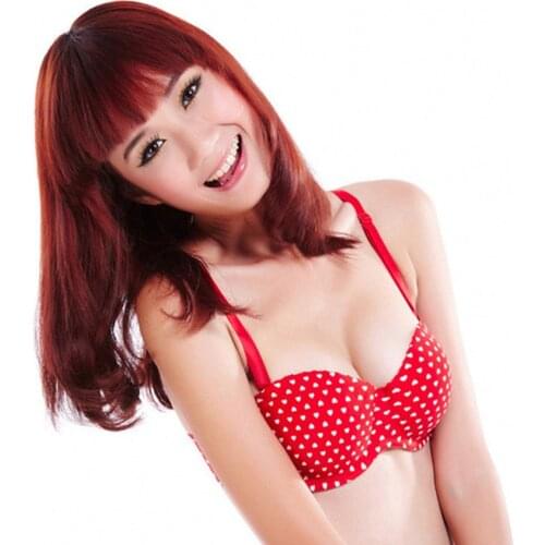 Free shipping red colors hot sale Seamless bra one piece 1/2 cup bra and brief seamless underwear