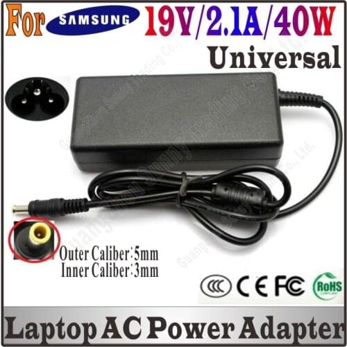 DHL Shipping, Brand New 19V 2.1A 40W AC Power Adapter Laptop Charger For samsung Q1 Q30 R19 R20 AD-6019 High Quality