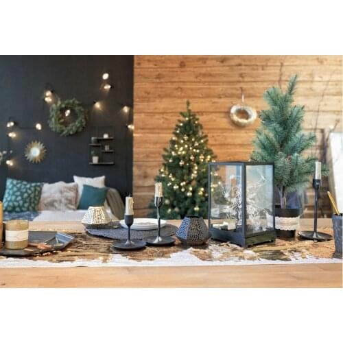 Christmas Backdrop Xmas Tree Candle Garland Photography Background Happy New Year Party Decoration Photo Booth Studio Props