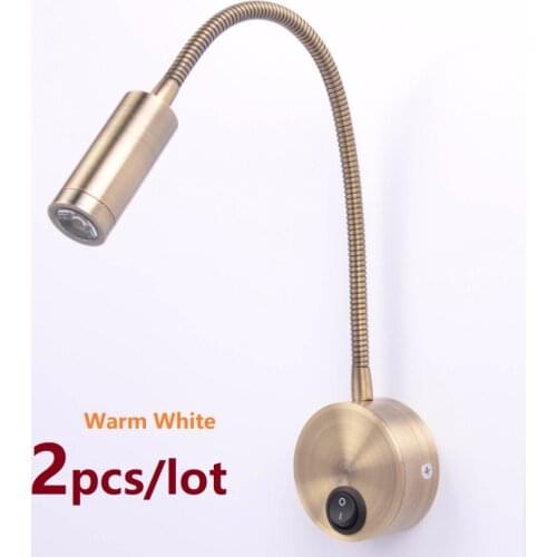 3w Flexible Spotlight 12Volt Marine Bronze Reading Lighting Cylindrical Beside Wall Lamps RVs Camper Trailer Boats/Yachts Warm