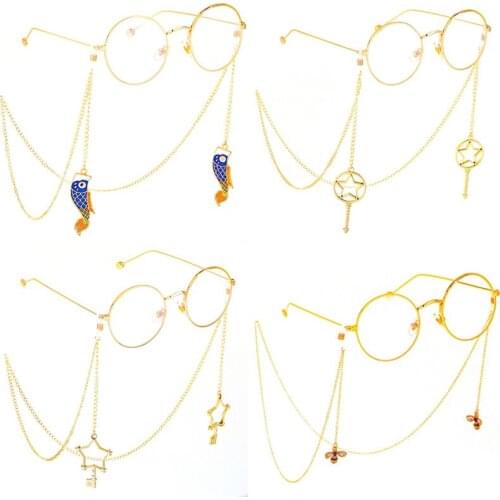 Imixlot Sweet Temperament Glasses Chain Fish/Star/Bee Pendant Neck Holder for Women Eyewear Lanyard Cord Rope