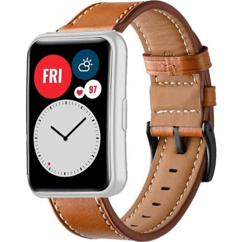 Leather watchBand For Huawei Watch FIT Strap Accessories Genuine Leather smart watch wristband bracelet Huawei Watch fit