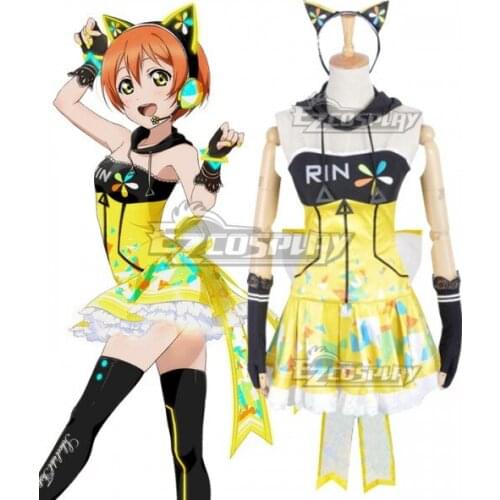 Love Live! lovelive! Cyber Idolized Gaming Game Awaken Rin Hoshizora Halloween Girls Party Dress Adult Set Cosplay Costume E001