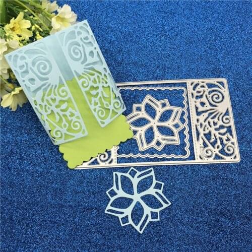 Metal Cutting Dies for Scrapbooking DIY 3pcs flower Rectsangle Frame Craft Die Embossing Cut Stencil Paper Decor Template
