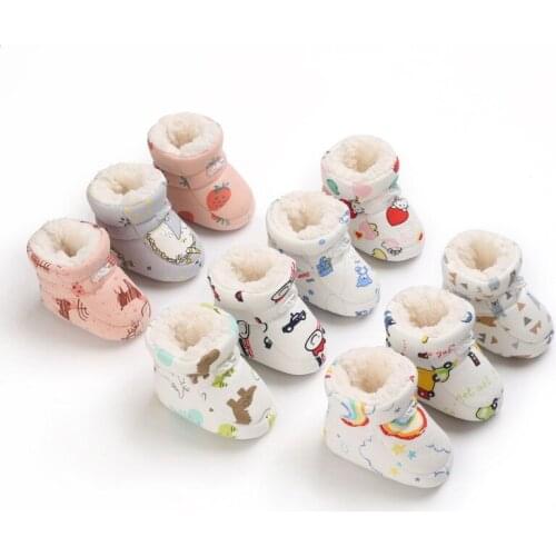 Newborn Lovely Shoes Warm Socks Toddler Boots Winter First Walker Baby Girls Boys Soft Sole Snow Booties Unisex Crib Shoes 0-18M