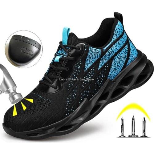 New Safety Shoes Men Fashion Work Sneakers Steel Toe Breathable Puncture Proof Work Safety Boots Men Boots Construction Security