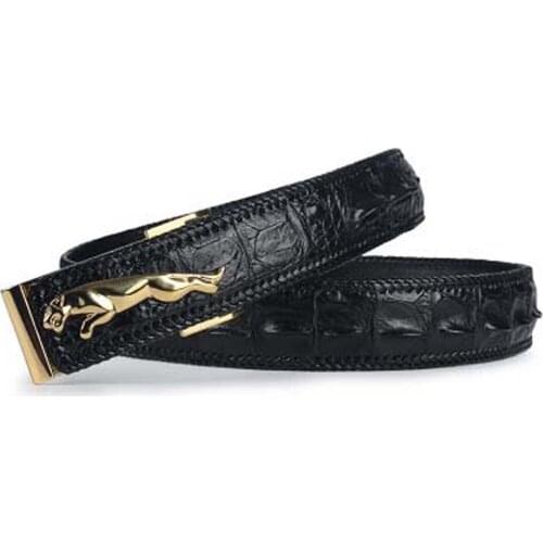 Yuanhui Thailand crocodile leather men belt Woven crocodile leather men belt male business Mens belt