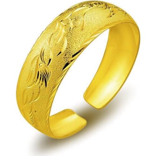 MxGxFam Big Wedding Bangles and Bracelets ( Opening ) for Women Bridal Jewelry 24 k Pure Gold Color