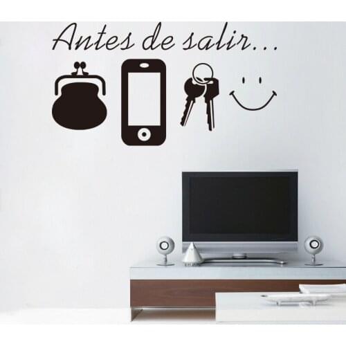 Antes De Salir Spanish Vinyl Wall Stickers Home Living Room Art Decals Wall Decoration Sticker For Daily Reminder Mural