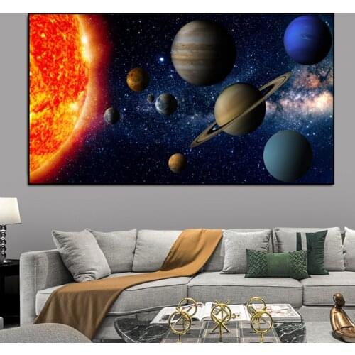 Solar System Pictures Nebula Space Universe Posters and Prints Modern Canvas Painting Wall Art for Living Room Decor Cuadros