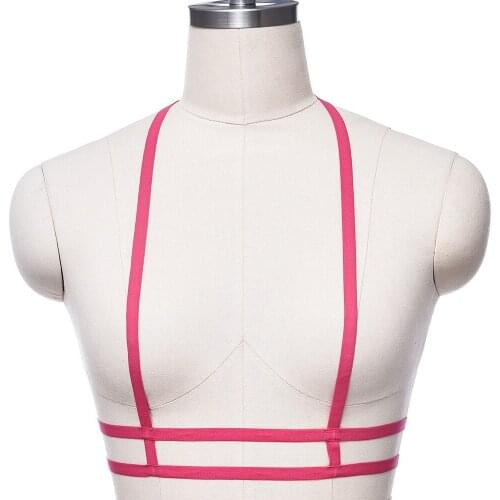 Sexy Harness Body Cage Pastel Goth Bondage Lingerie Women Pole Dance Rave Body Harness Bra