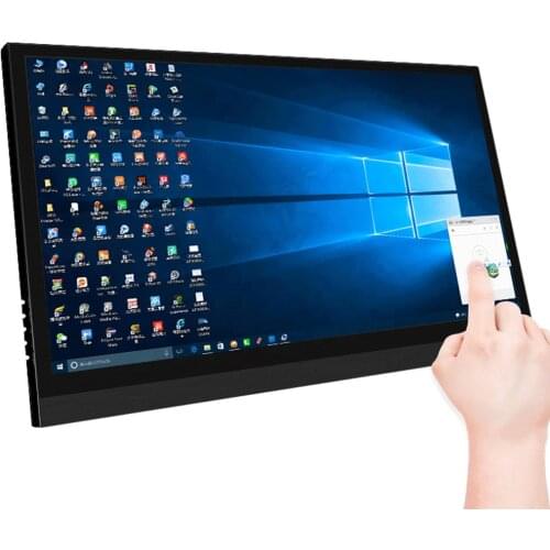 SIBOLAN 4k portable monitor 15.6 inch touch screen display with usb type-c narrow bezel aluminium shell for ps4,smart phone,pc