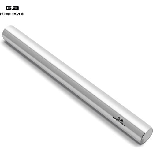 G.a HOMEFAVOR Rolling Pin Stainless Steel Hand Dough Roller Bake Cake Pizza Pastry Accessories Non-stick Kitchenware