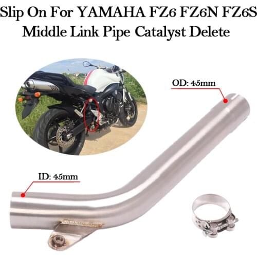 Slip On For YAMAHA FZ6 FZ6N FZ6S Motorcycle Exhaust Middle Link Pipe Catalyst Delete Modified Escape Muffler Eliminator Enhance