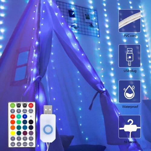 Led Curtain Light App+remote Control String Elf Fairy Light Garland Wedding/party/curtain/garden Home Decoration Outdoor