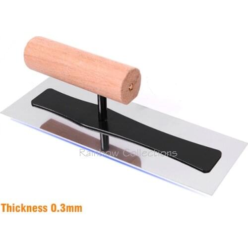 Thickness 0.3mm 2differnt size stainless steel blade with wooden handle plaster trowel construction concrete spatula tool