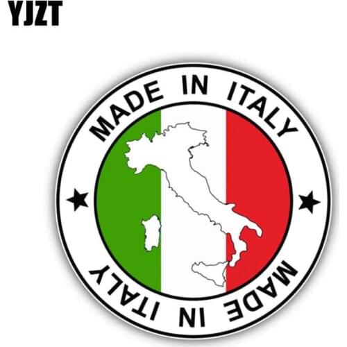 YJZT 10.9CM*10.9CM Personality Made In Italy Map Decal Car Sticker Flag Car Accessories 6-0875
