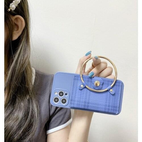 Iron Ring Card Holder Hand Bags Soft Gel Silicone Phone Cases For iPhone 6 6s 7 8Plus SE2020 X XR 12 Mini 11 Pro Max Back Cover