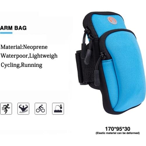 ZTTO MTB Road bike Cycling Neoprene Arm Bag phone Sport Armband Double Pocket Multi-Function Outdoor Running Waterproof Handbag