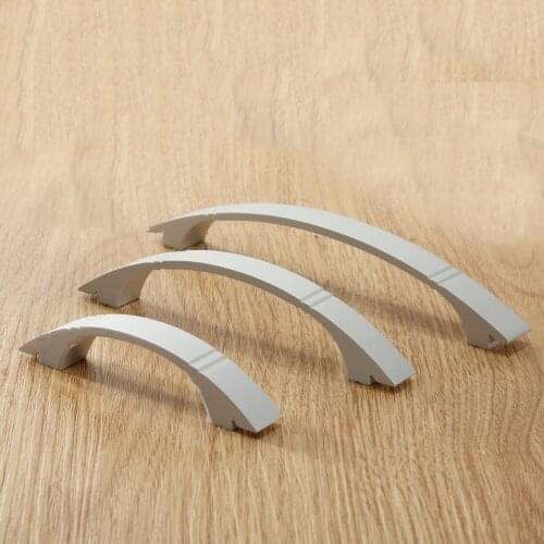 1Pc Modern Silver Matte Drawer Cabinet Knob Kitchen Furniture Cupboard Wardrobe Door Pull Handles 64mm/96mm/128mm Aluminum Alloy