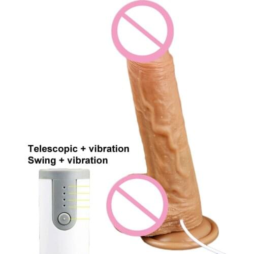 12 Frequency Telescopic Swing Penis Vibrator Female Masturbation Super Realistic Dildo Vibrator Erotic Sex Products Adult Toys