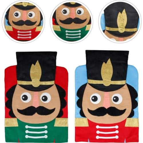2pcs Christmas Chair Covers Christmas Seat Covers Nutcracker Chair Covers