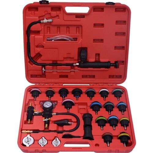 Universal Radiator Pressure Tester Kit Cooling System Tester Water Tank Leakage Tester Water Tank Leakage Tester 27pcs
