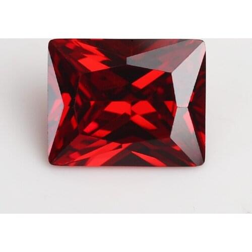 50PCS 2x4~13x18mm Rectangle Shape Princess Cut AAAAA Garnet Color Loose Cubic Zirconia Gems CZ Stone For Jewelry Diy Stone