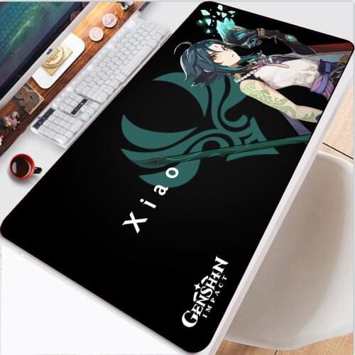 XGZ Genshin Impact Xiao Anime Mouse Pad Laptop PC Gamer Computer Desk Gaming Accessories Mouse Keyboard Cs Go Gaming Mouse Pad