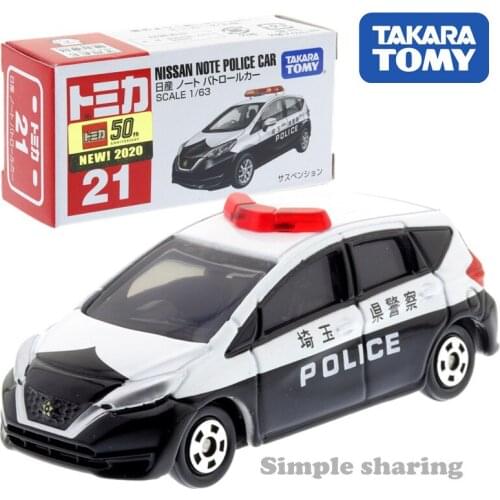 Takara Tomy Tomica No.21 Nissan Note Police Car Scale 1/63 Mini Hot Pop Kids Toys Motor Vehicle Diecast Metal Model