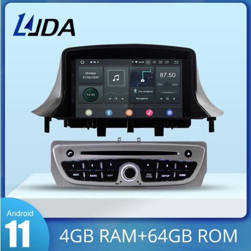LJDA Android 10.0 Car DVD Player For Megane 3 Fluence 2009-2015 1 Din Car Radio Multimedia GPS Stereo Audio 4g+64g dsp Carpaly
