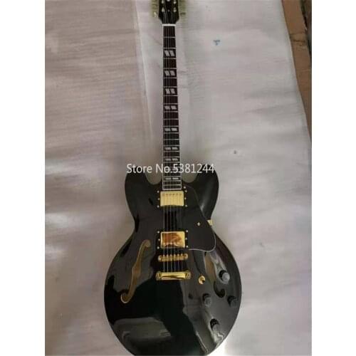 Free transportation, 6-string double F-hole electric guitar, customizable