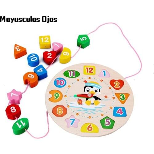 Alarm Clock Educational Toys Digital Shape Matching Hand Multi-purpose Early Education Beaded Building Blocks Toys