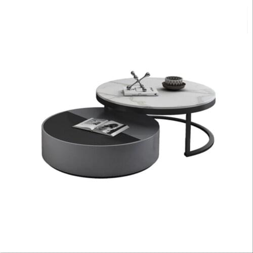 Tea table TV cabinet combination light luxury modern net red multifunctional revolving living room tea table small house type