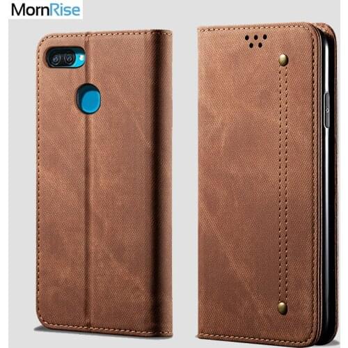 Denim Leather Wallet Cases For OPPO A5S A5XS Case Magnetic Book Closure Flip Cover For OPPO A12 A7 AX7 Card Holder Fundas