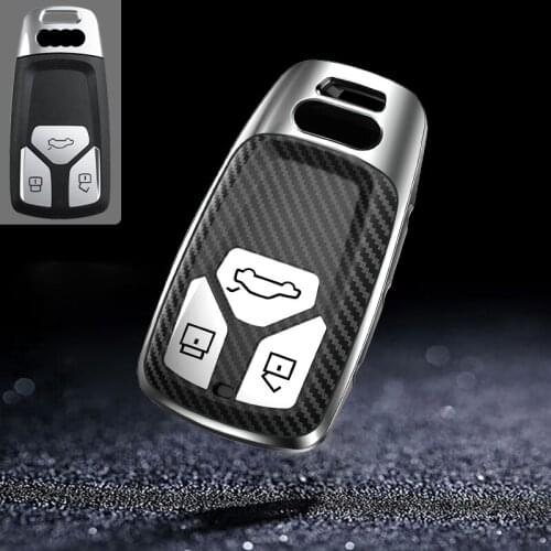 TPU Carbon fiber grain Key Cover Key Case For Audi A4 Allroad B9 Q5 Q7 TT TTS 4M 8S 2016 2017 2018 Accessories