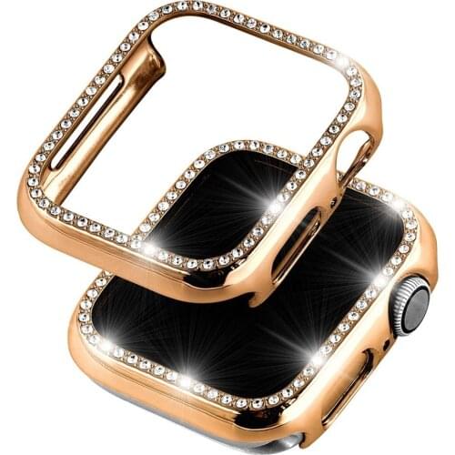 Women watch case for apple watch 6 5 4 se case 40mm 44mm Shiny Crystal Protector Cover for iwatch Bling Diamond Protector shell