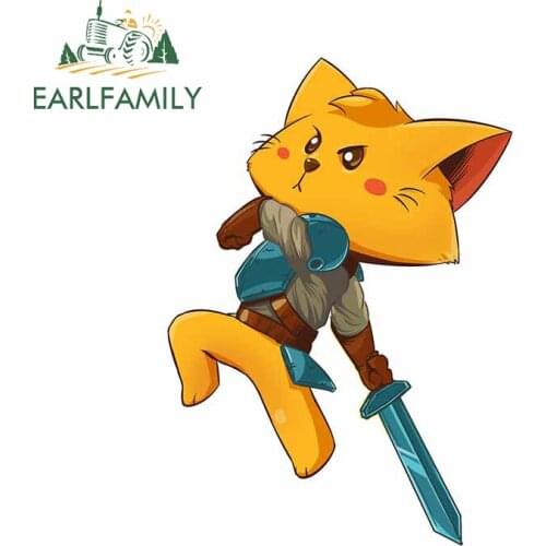 EARLFAMILY 13cm x 9.2cm for Cat Knight Car Sticker Motorcycle Camper Fine Laptop Fine Decoration Scratch Proof Waterproof Decal