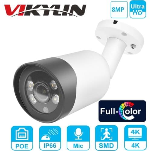 Hikvision Compatible 8MP 4K IP Camera Day Night Full Color Bullet PoE ColorVu Build in MIC 5MP Security CCTV 1080P Onvif Cameras