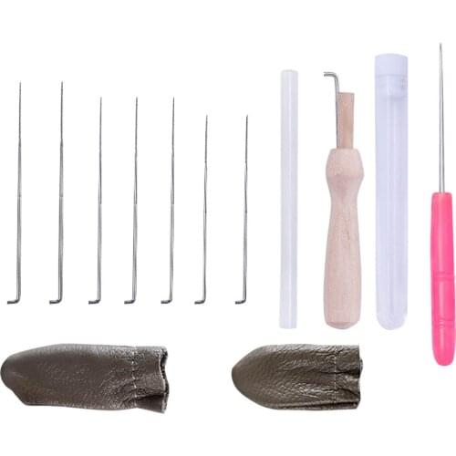Needle Felting Starter Kit Handmade Mat Glue Stick Wooden Handle Needles Set DIY Craft Accessories