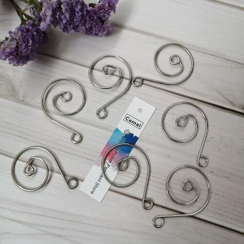 Camal 30pcs 45mm Swirl Shaped Chrome Metal Hook Hanger Connector for Crystal Prisms Chandelier Christmas Tree Ornament