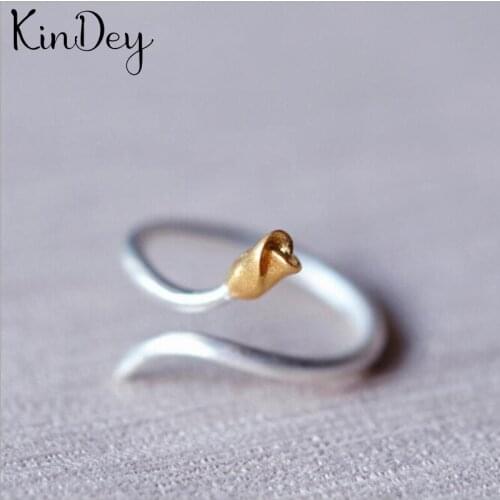 Kindey Bohemian Vintage Silver Color Rose Flower Rings For Women Gifts Girls Open Retro Antique Rings Wedding Jewelry