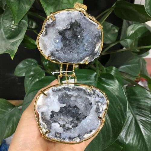 Treasure Box - Natural Mexican Blue Skin Agate (Copper Wire Holder) Jewelry For Holiday Gifts