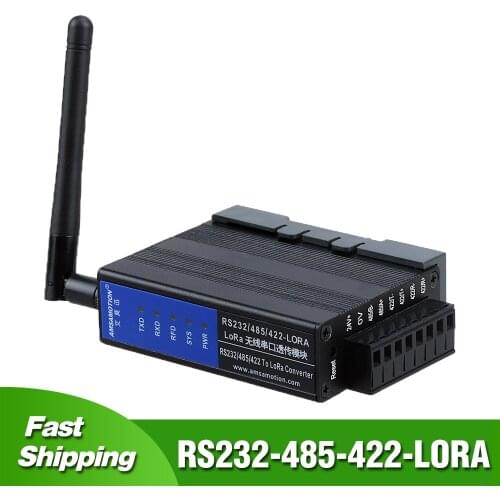 RS232/485/422-LORA Wireless PLC Long Rage Radio Communication Module RS232 RS485 RS422 to LR100 Signal Converter Spread Spectrum