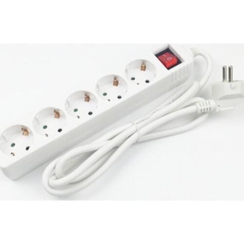 Power Strip EU Sockets 3/4/5/6 Socket AC Outlets EU Plug 16A Electrical Extension Cord Control Switch 1.5m Cord Residential